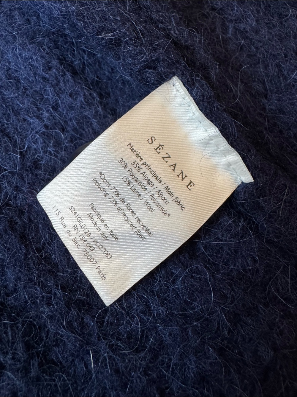 Sezane Emile Cardigan in Navy Size Medium - Picture 4 of 13